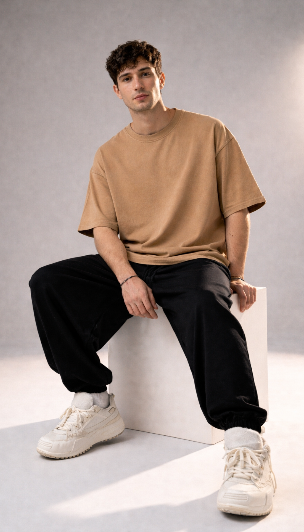 Plain Beige Oversized T-Shirt