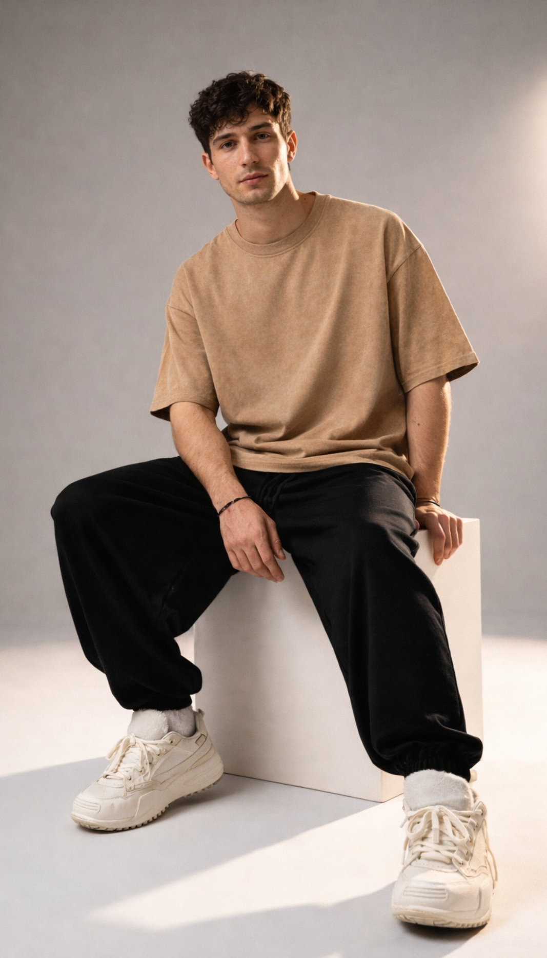 Washed Beige Oversized T-shirt