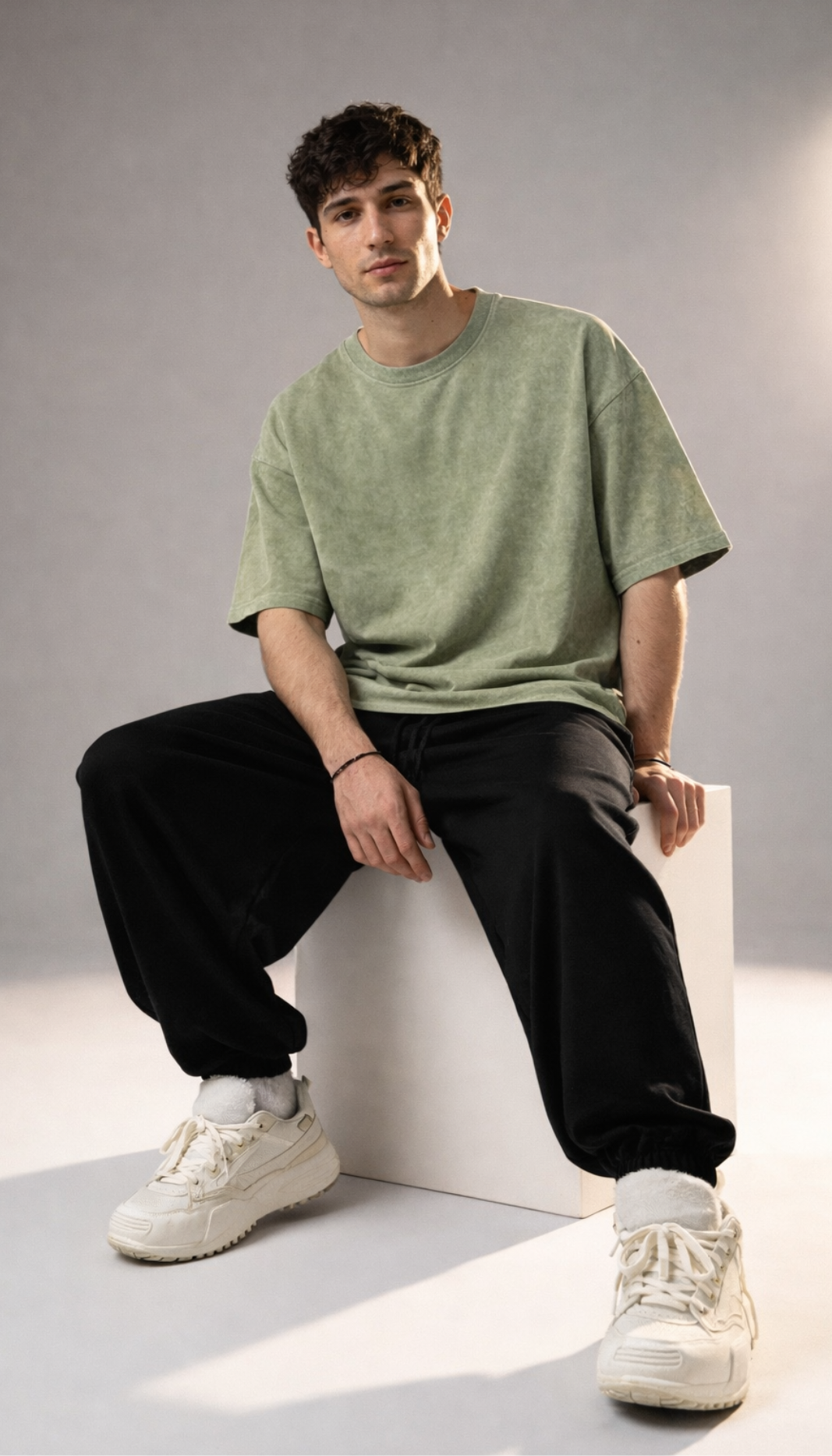 Washed Vintage Green Oversized T-shirt