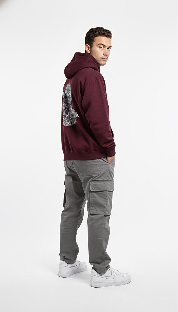 Paisley Patterned Balaclava Graphic Hoodie